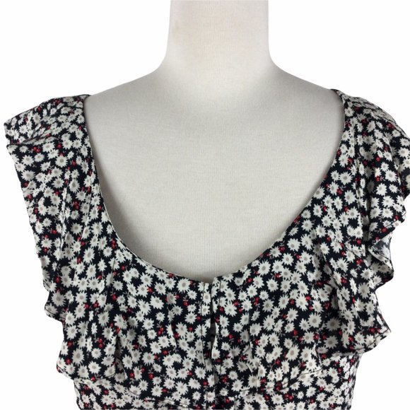 Nordstrom's Good Luck Gem Floral Ruffled Top, Med - Picture 3 of 12